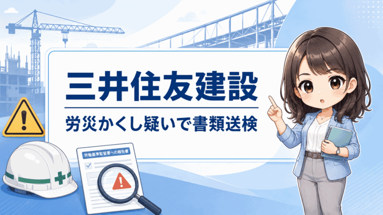 三井住友建設に「労災かくし」の疑い　労基署への事実と異なる報告をめぐり書類送検